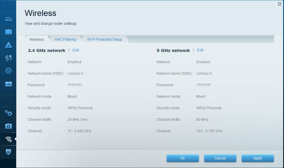 EA6900 wireless settings