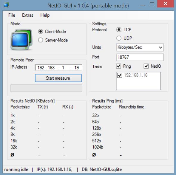 NetIO-GUI Client Setup