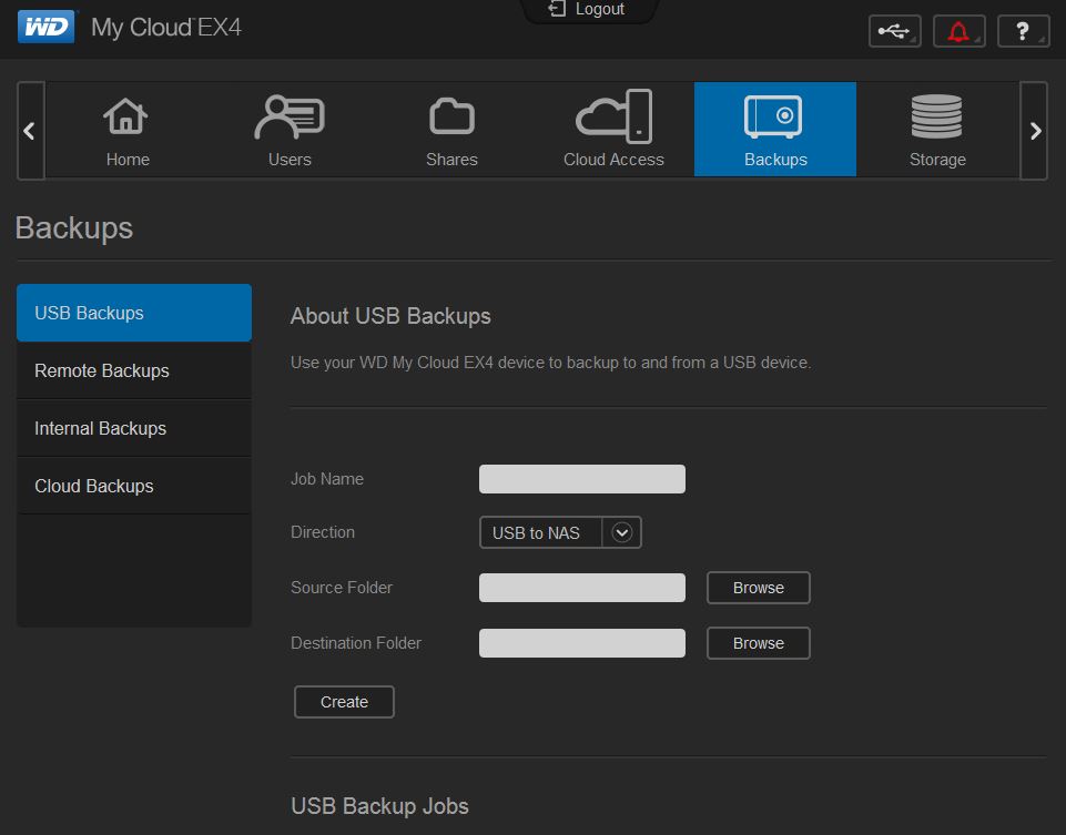 My Cloud EX4 home page