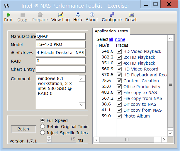 Intel NASPT test result