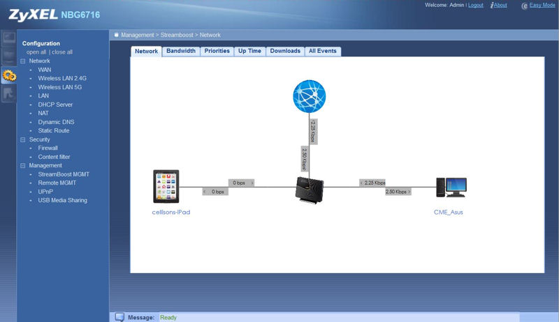 ZxXEL NBG6716 Expert Mode Landing Page