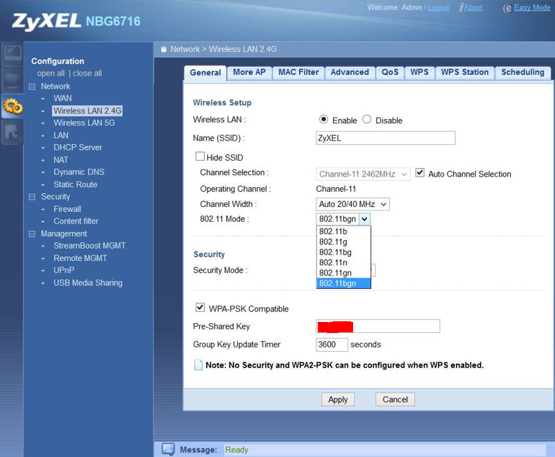 ZyXEL NGB6716 Wireless Features