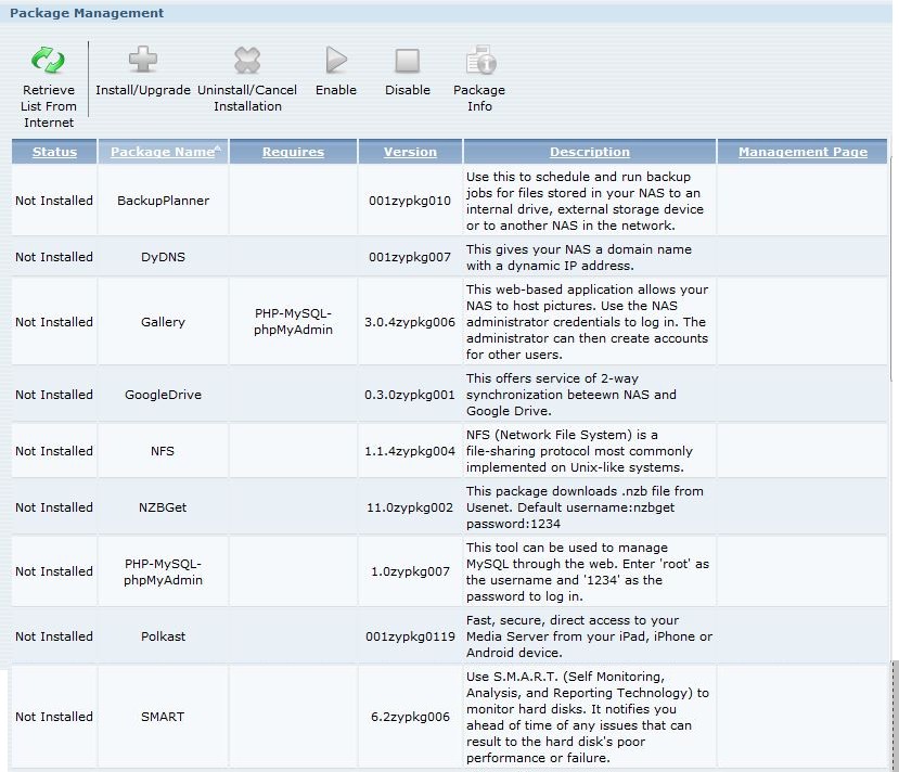 NSA325v2 Packages - part 1