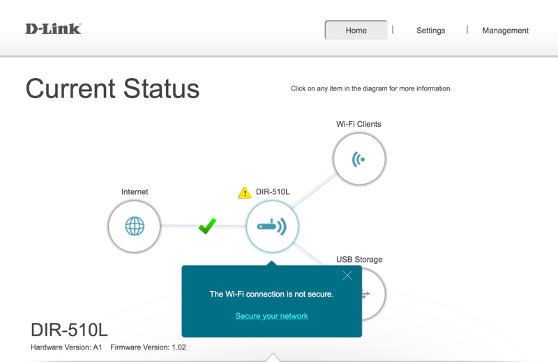 Landing page for the DIR-510L