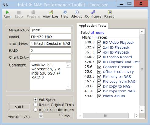 Intel NASPT benchmark over 10GbE