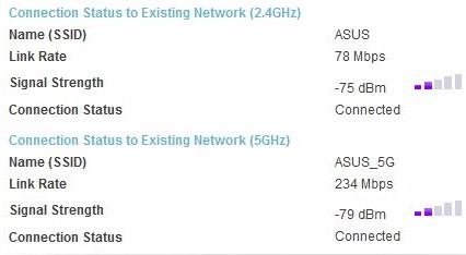 NETGEAR EX6200 Connection Status for Tests