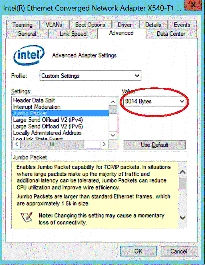 Intel X540 NIC tweak - jumbo frame