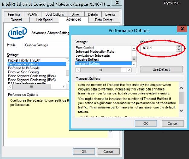 Intel X540 NIC tweak - XMIT buffers