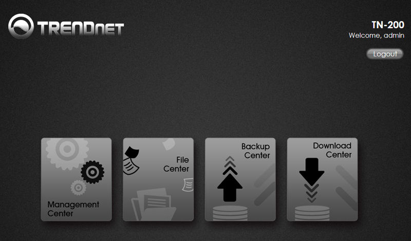 TRENDnet TN-200 Landing Page