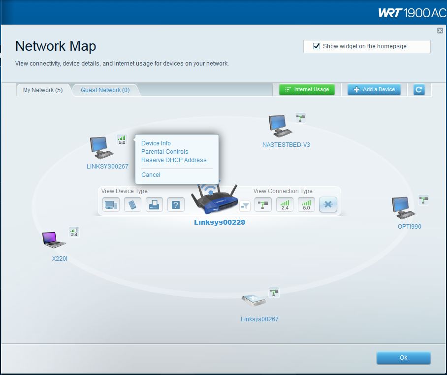 WRT1900AC Network Map