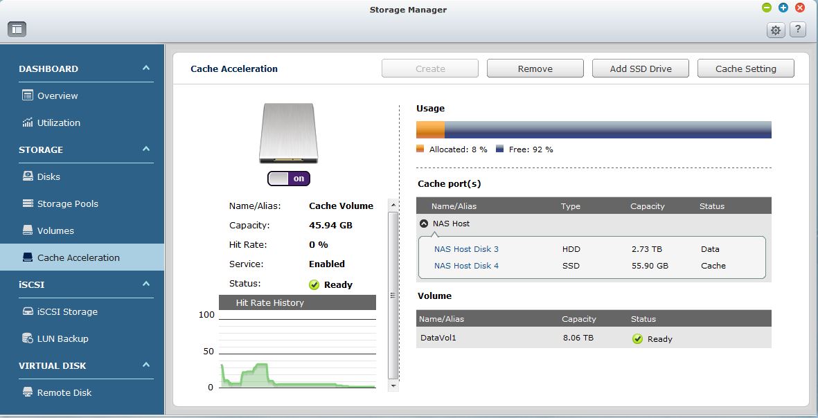 QNAP Storage Manager - Cache Acceleration