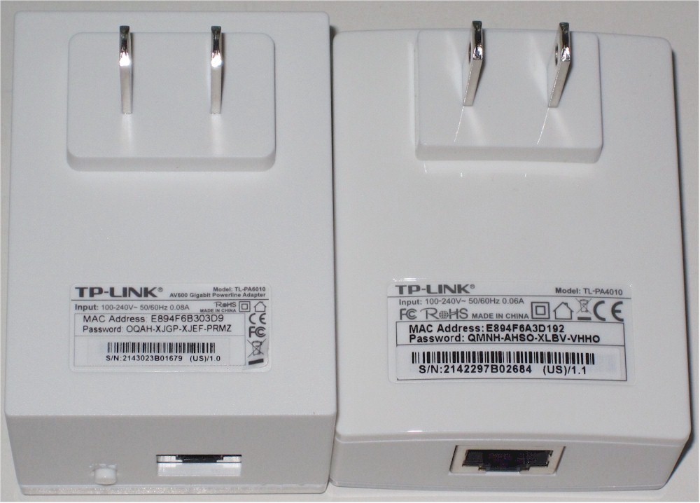 TP-LINK TL-PA4010 & TL-PA6010 plug side