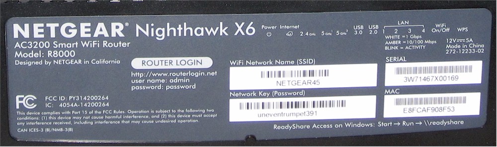 NETGEAR R8000 rear panel callouts