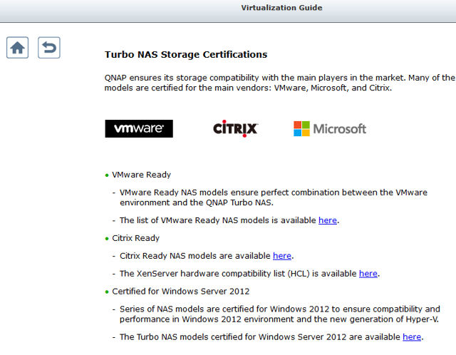 QNAP QTS 4.1 Virtualization Certifications