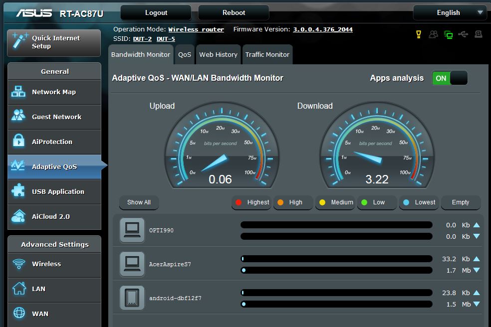 Adaptive QoS Bandwidth Monitor