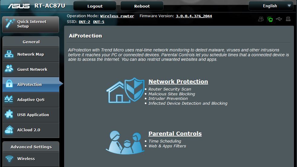 AiProtection main page