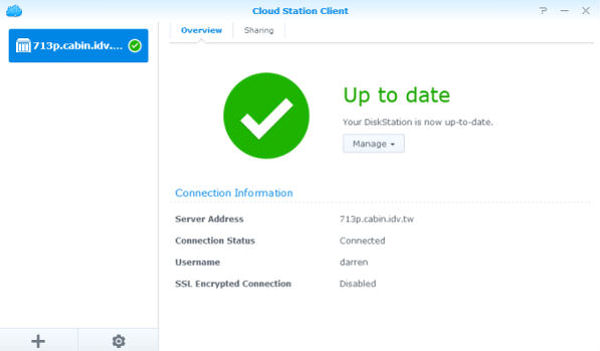 Synology DSM 5.0 Cloud Station Client provides sync services between DiskStations