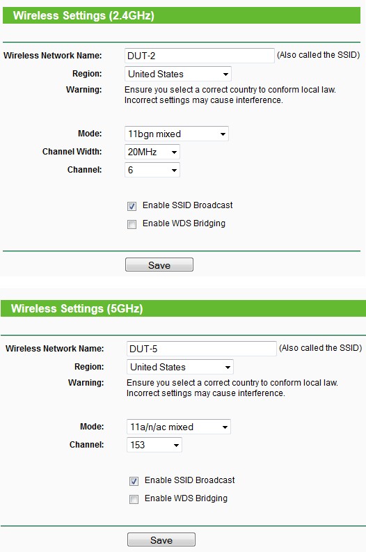 TP-LINK Archer C7 V2 wireless settings