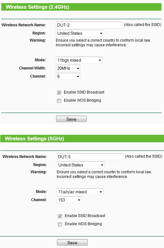 TP-LINK Archer C7 V2 wireless settings