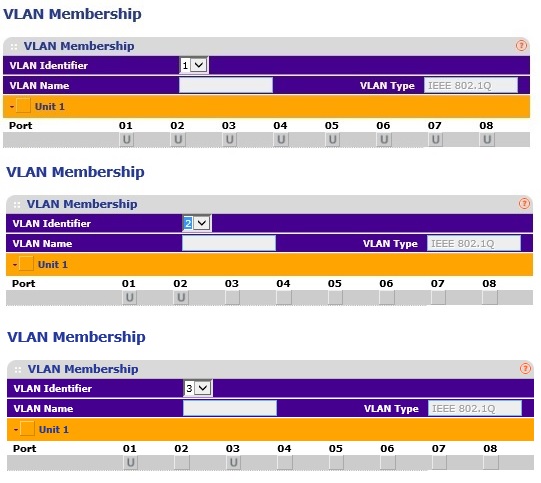 Netgear GS108Tv1 802.1q VLAN Assignments