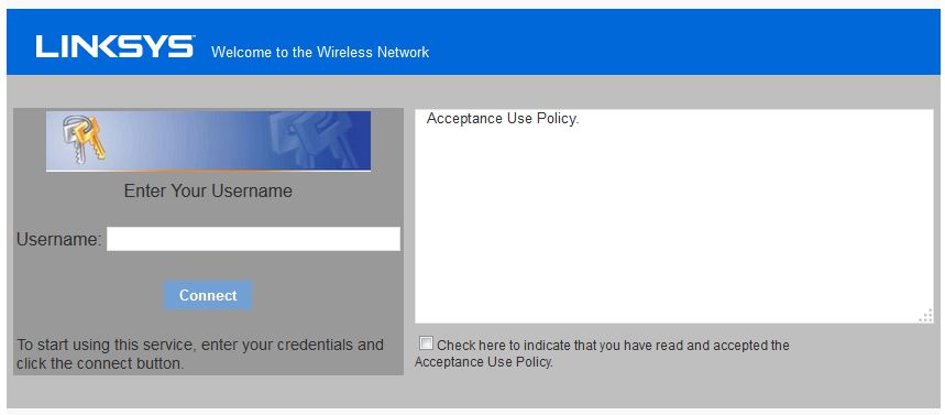 Captive Portal Default Capture Page