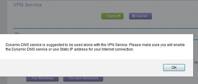 Advertencia de Netgear VPN