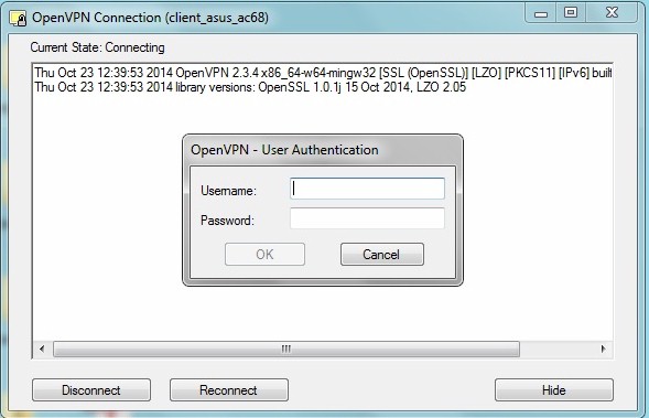 OpenVPN client - user authentication