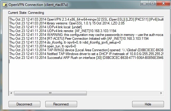 OpenVPN client - connecting