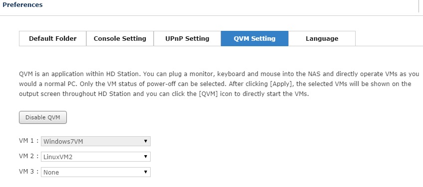 QVM Options