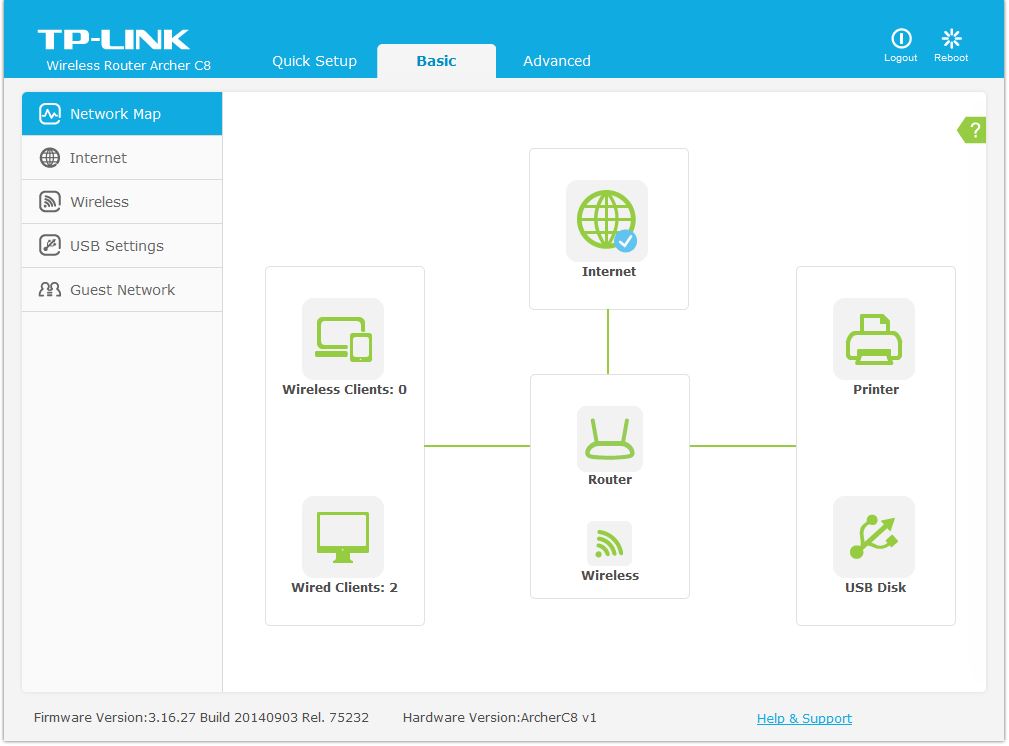 TP-LINK Archer C8 Network Map