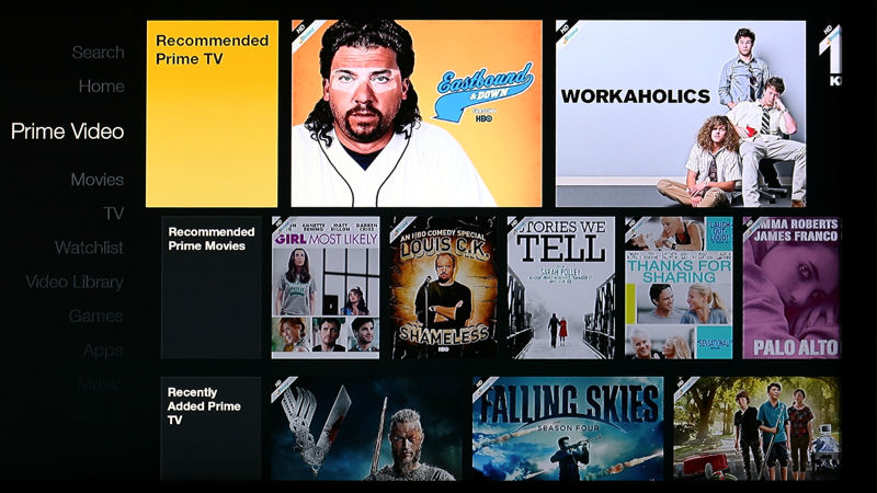 Amazon Fire TV Stick Prime Video menu