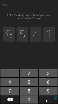 Android PIN confirmation for Fire TV APP