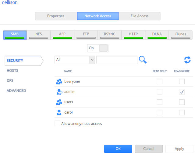 NETGEAR ReadyNAS OS 6.2 - iTunes and DLNA are treated like protocols