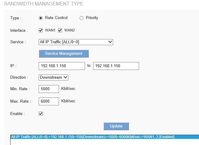 Static Rule - Linksys LRT224