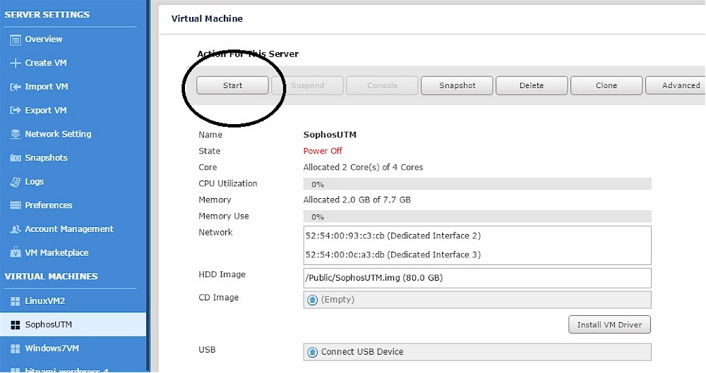 VM configuration for UTM