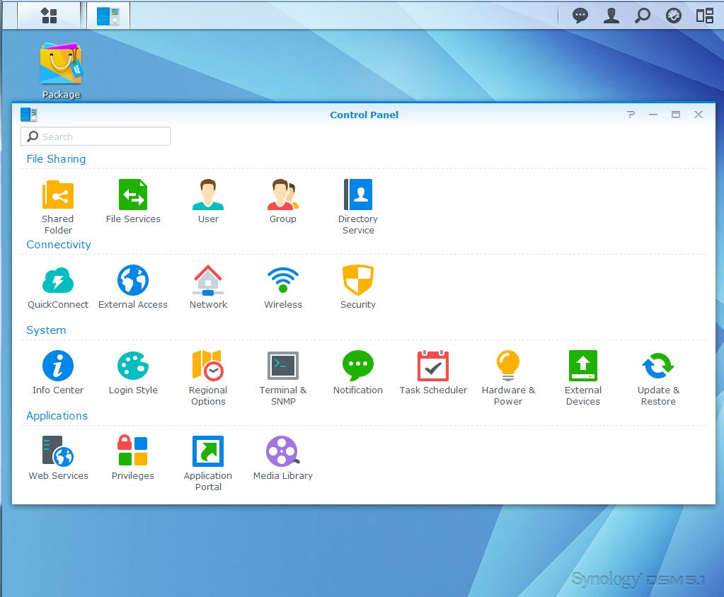 Synology DiskStation DSM 5.1 Control Panel