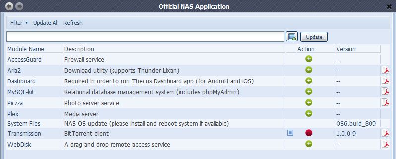 Thecus N4310 Official NAS Applications