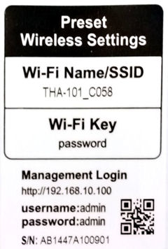 TRENDnet THA-101 setup label