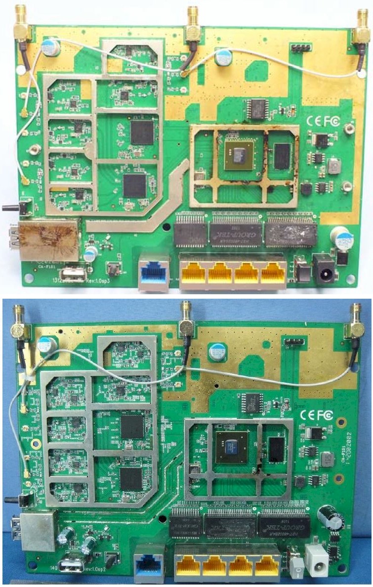 TP-LINK Archer C8 (top), Archer C9 (bottom) boards