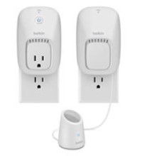 Neither the Belkin WeMo switch nor the Wemo Motion Sensor block the bottom plug