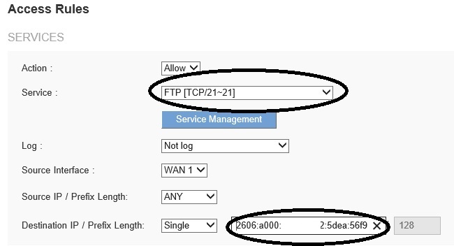 IPv6 Firewall Rule