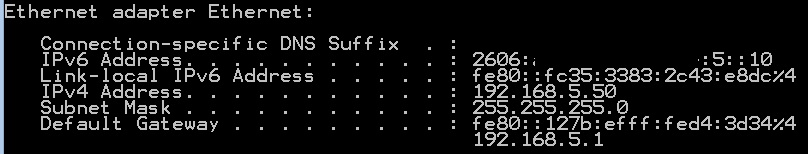 IPv6 and IPv4 on a PC on VLAN5