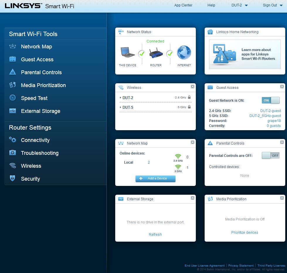 WRT1200AC Dashboard