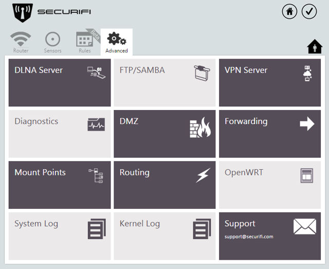 Securifi Almond+ web UI Advanced Settings