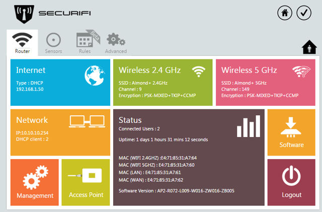 Securifi Almond+ web UI Basic Settings