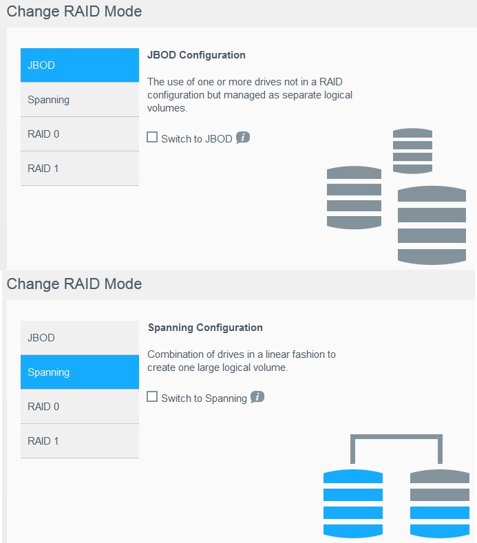 JBOD and Spanning definitions