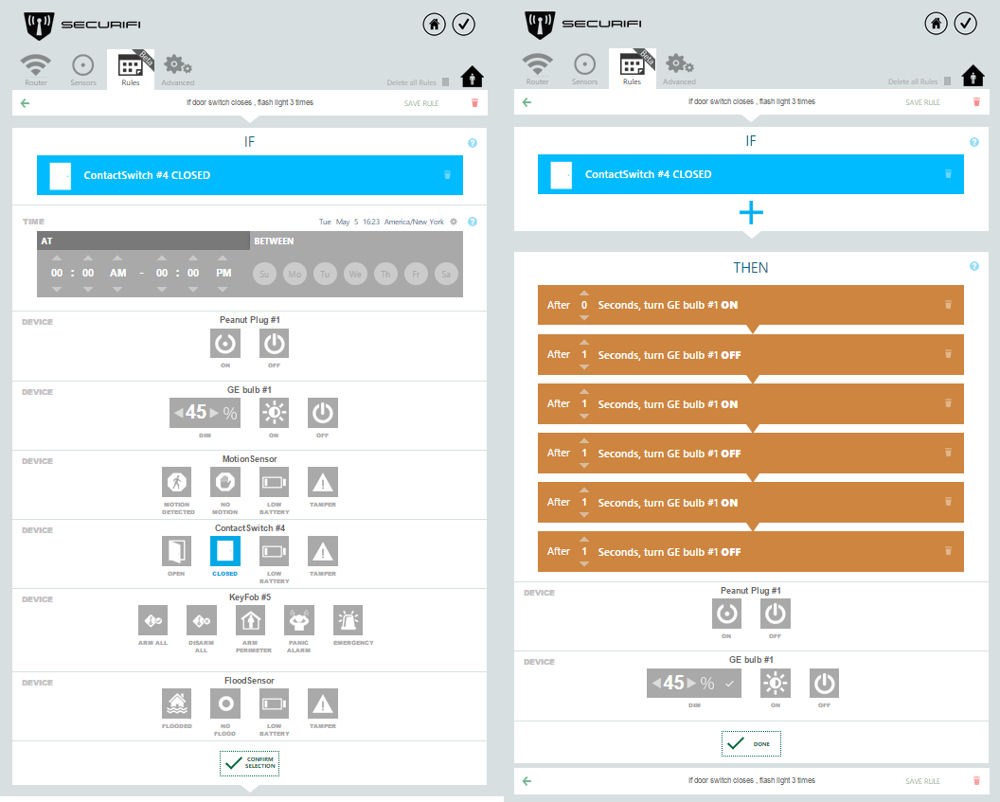 Securifi Almond+ Rule Creation