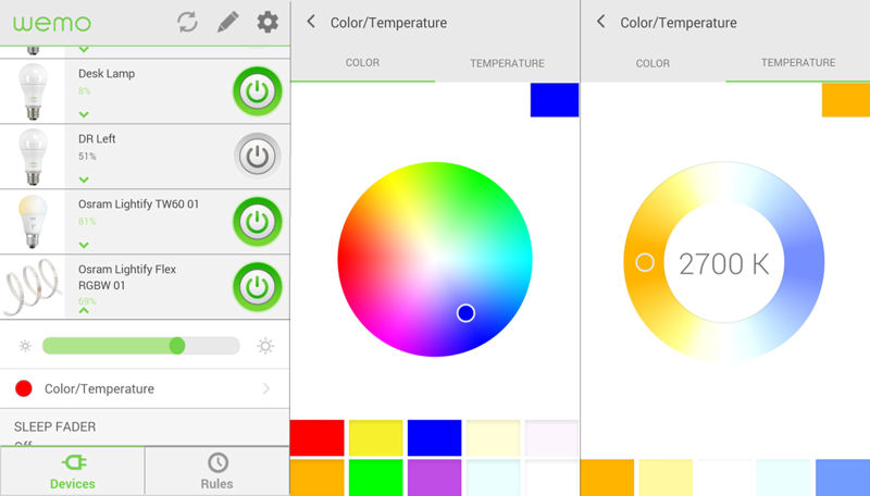 Belkin WeMo/OSRAM Flex RGBW Color/Temperature control panel