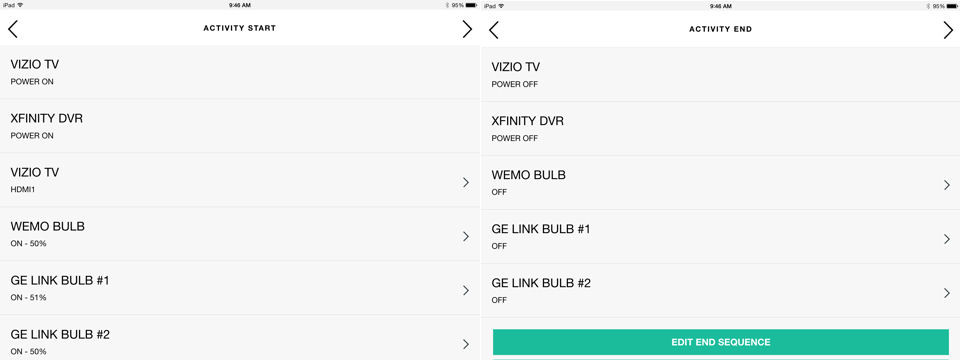 Harmony - SmartThings devices integrated into a home entertainment system activity