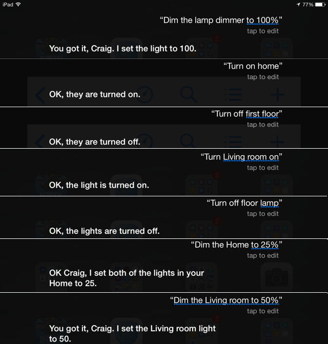 Insteon+ collection of Siri tests